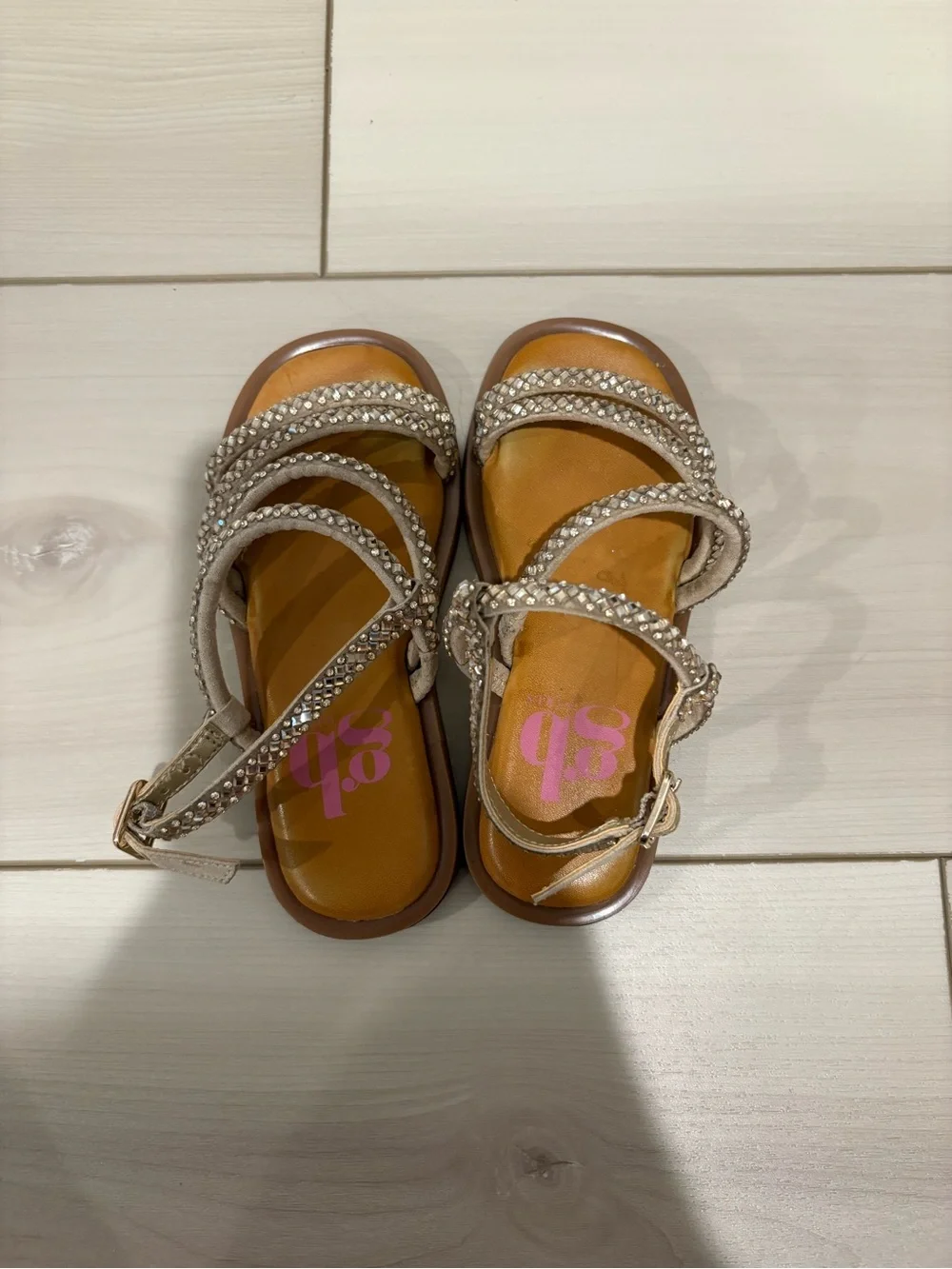 Giani Bini Girls' Embellished Strappy Sandals - Gold